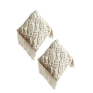 Genérico - Set De 2 Fundas De Cojin Estilo Bohemio 45X45 Cm Blanco 06