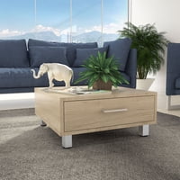 Tuhome - Mesa De Centro 1 Cajon 60X60 Cm Rovere