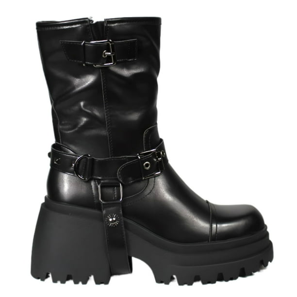 Botin Mujer Taco Bajo Hebilla 94 Yassne Negro