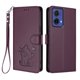 thumbnail image 1 of Funda Billetera con Relieve de Gato para Motorola MOTO G85 5G, Morado Oscuro, 1 of 6