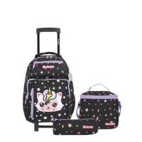 Pack Mochila Con Ruedas Niña Xtrem New Run Negro