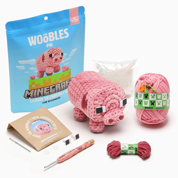 Kit de Crochet The Woobles Minecraft Cerdo para Principiantes