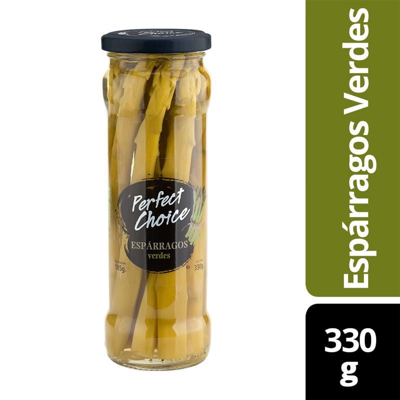 Espárragos Verdes Frasco Drenado 185 g - Neto 330 g Perfect Choice