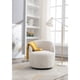 thumbnail image 3 of Teddy Fabric Swivel Accent Armchair Barrel Chair With Black Powder Coating Metal Ring,Ivory White, 3 of 3