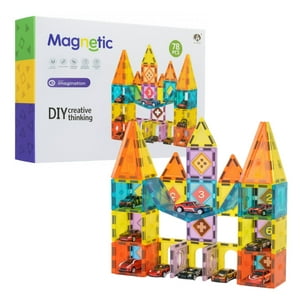 Fliperex - Juego Bloques Magneticos Construccion 78 Piezas Educativo Blanco