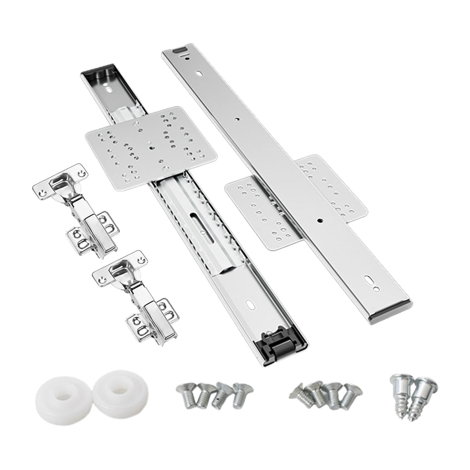 Bothyi - Kit De Herrajes Para Puertas De Armarios Abatibles Ocultos, Rieles Deslizantes Para Puertas De Estanterías De Cocina, 500 Mm