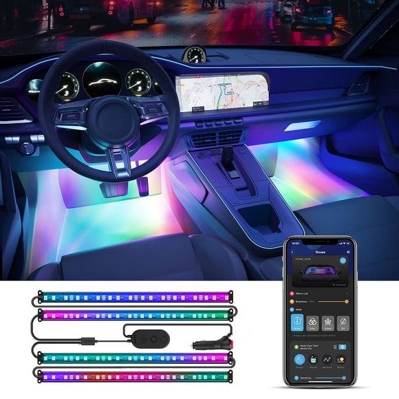 Tira de luces LED Govee Smart Car RGBIC, 16 millones de colores
