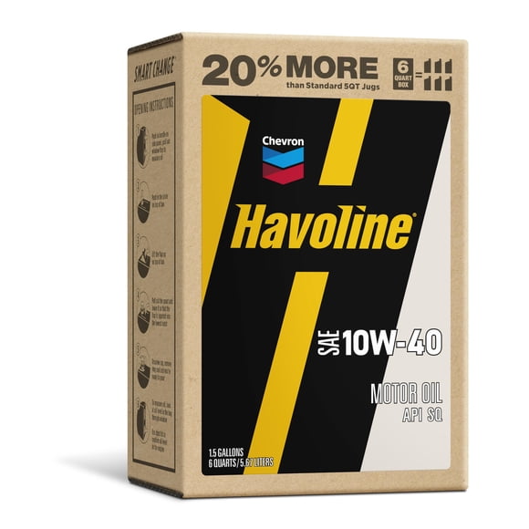 Aceite de motor Havoline Motor Oil 10W40 Smart Change, 10W-40, 6 cuartos de galón, paquete de 1