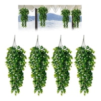 Genérica - 4Pcs Planta Colgante Artificiales Hojas Redonda De Eucalipto 75Cm Verde