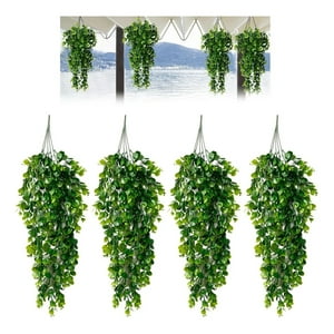 Genérica - 4Pcs Planta Colgante Artificiales Hojas Redonda De Eucalipto 75Cm Verde