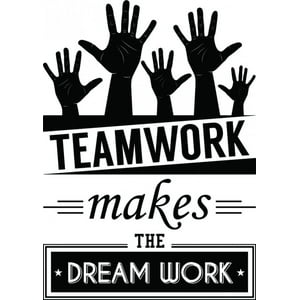 Rienda Libre Graphics - Decomural Teamwork Dreams Work Office Ws-46131