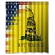 thumbnail image 1 of Cortina de ducha con diseño de bandera "Don't Tread on Me" con ganchos, tamaño 60 x 72 pulgadas, 1 of 3