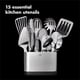 thumbnail image 4 of Juego de utensilios OXO Steel de 15 piezas de acero inoxidable con soporte, 4 of 6