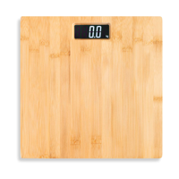 Wakeshome - Báscula Digital De Bambú Con Pantalla Lcd Bascula De Baño 180Kg Peso Corporal