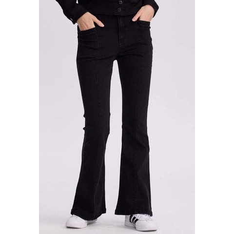 Fashionspark - Jeans Mujer Flare Línea Negro