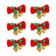 thumbnail image 1 of 6 Piezas De Lazos Navideños Con Cascabeles Para Manualidades, Para Envolver Regalos De Fiesta, Coronas De Hojas Verdes, 1 of 3