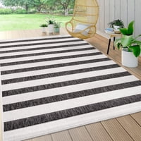 Alfombra Jonathan Y Aveiro Rayas Anchas 3X5 M Negro/Crema