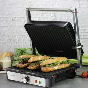 Raf - Plancha Parrillera Eléctrica 2000W Asadora Doble Cara Antiadherente