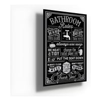 Genérico - Cartel Metálico Reglas Del Baño Decorativo Blanco