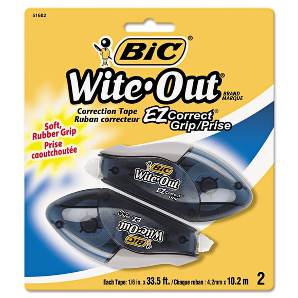 Cinta correctora BIC Wite-Out EZ Correct Grip, 10 m, paquete de 2