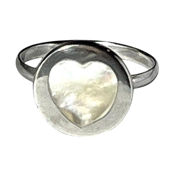 Anillo plata 925 y Nácar blanco; talla 7 1/2 USA - talla 16 española