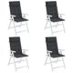 thumbnail image 5 of Cojines para silla VidaXL Highback negros, 4 unidades, 100% poliéster, 5 of 9