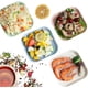 thumbnail image 5 of 4 platos cuadrados de 15 cm en paja de trigo, irrompibles y ligeros, para aperitivos, cereales, cenas, mini platos reutilizables para niños, peques, 4 colores, 5 of 5