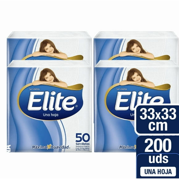 Pack x 4 Servilleta Elite Mesa 33 x 33 cm 50 Unid