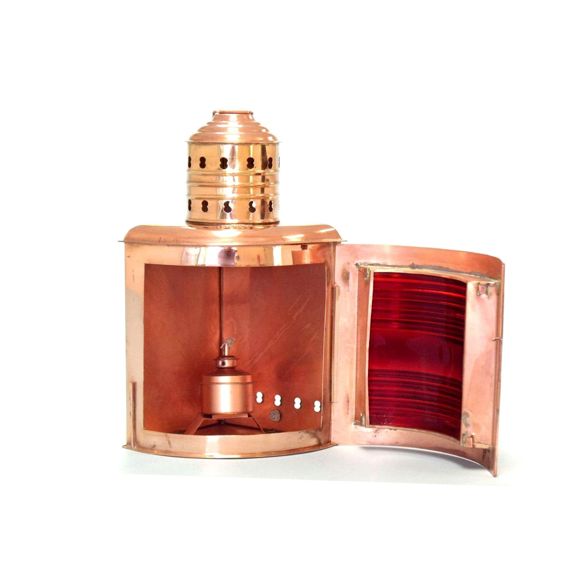 Lámpara De Aceite India Overseas Trading Corp Copper Ship Large Red