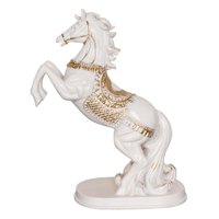 Bothyi - Estatua De Caballo Moderna, Estatuilla De Resina Feng Shui Para Mesa, Gabinete De Vino, Ornamento Blanco