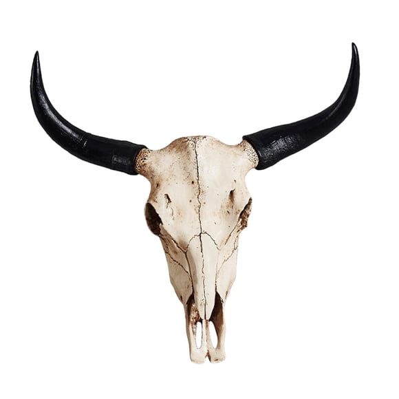 Bull Skull Escultura Colgante De Pared Artesanía Resina Animales Cabeza Cráneo De Vaca