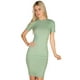 thumbnail image 1 of Vestido Midi Ajustado de Canalé - Verde, 1 of 4