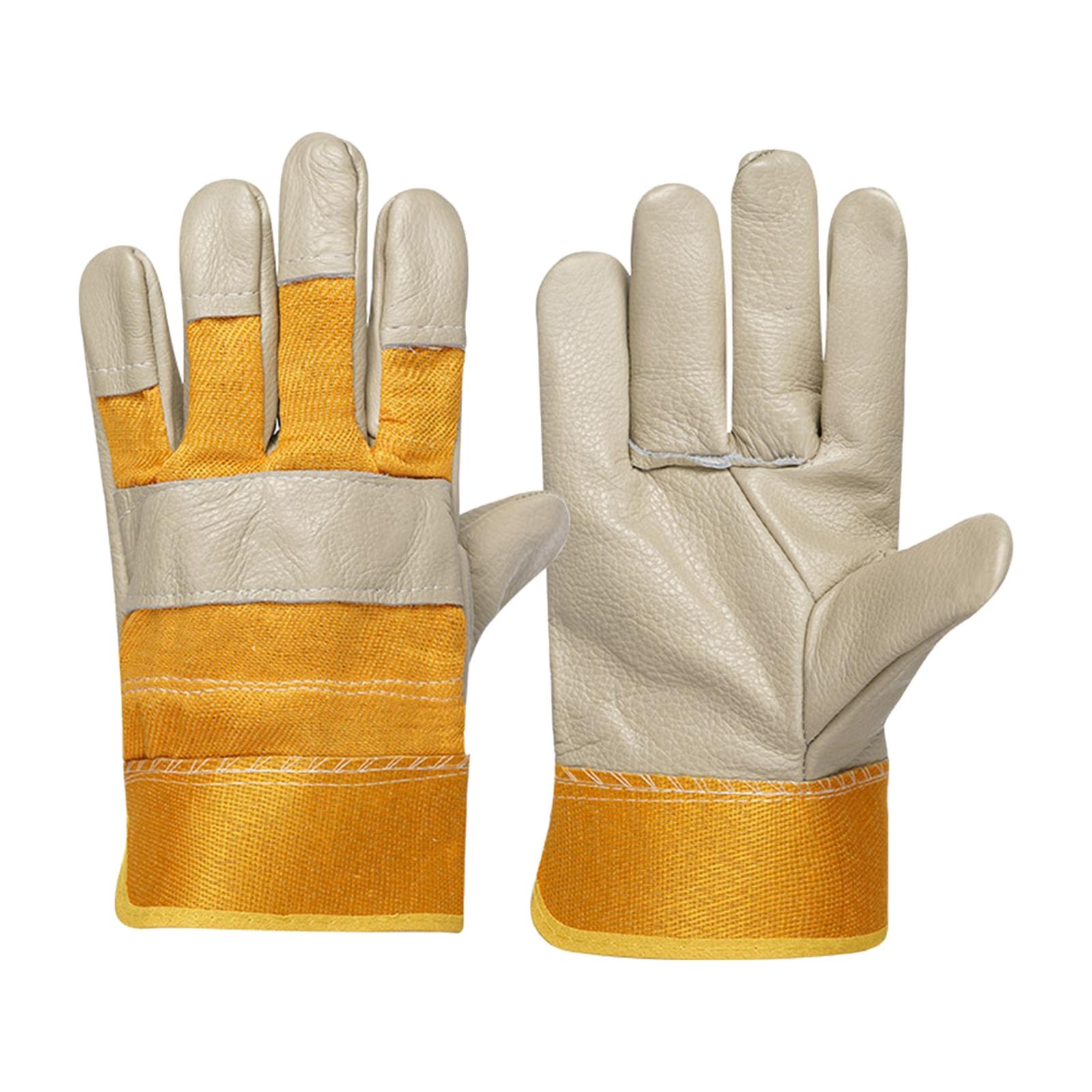 Magideal - Guantes De Soldadura Guantes De Protección Ignífugos Accesorios De Soldadura Guantes De Trabajo Resistentes Al Desgaste Para Horno, Beige