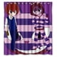 thumbnail image 1 of Cortina de ducha con diseño de gato de Cheshire de Alicia en el País de las Maravillas, juego de cortinas de baño con ganchos, tamaño 60 x 72 pulgadas, 1 of 3