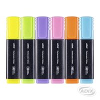 Destacador Glitter Pastel 6 Colores (022) Adix