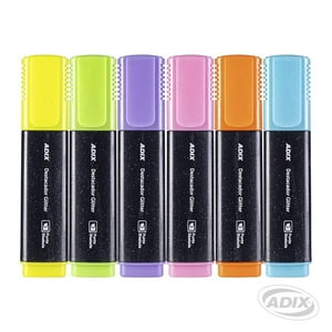 Destacador Glitter Pastel 6 Colores (022) Adix
