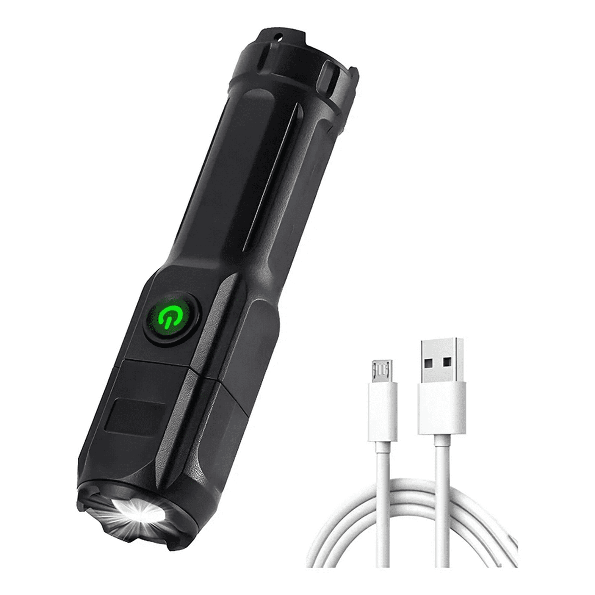 Genérico - Linterna Led Tactica Recargable De Mano Zoom 500mts Usb