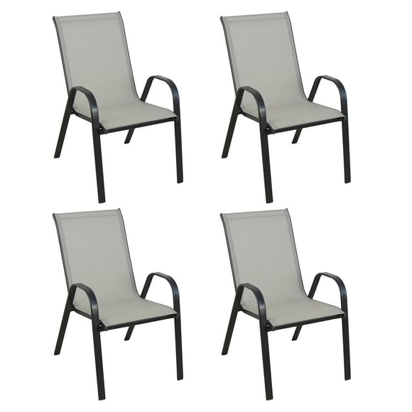 Pack 4 Sillas De Terraza Textileno Y Acero