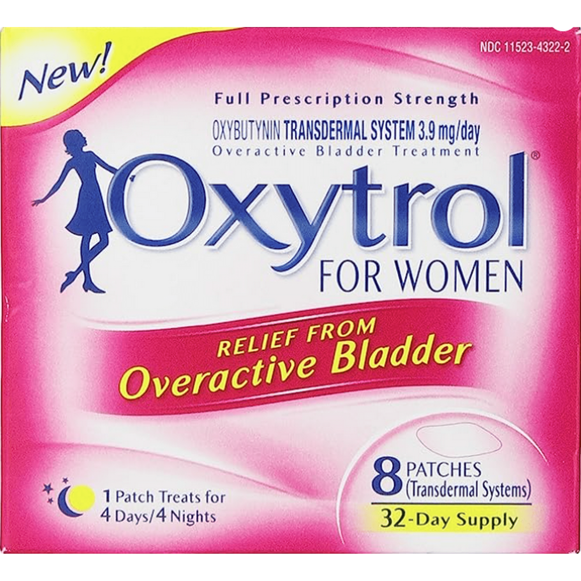 Oxytrol Para Vejiga Hiperactiva Parche Transdérmico En Mujeres, 8 Unidades Por Caja