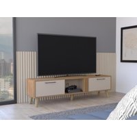 Tuhome - Rack Tv 65"" Vance 2 Puertas 160X43X35 Cm Fresno Y Capri