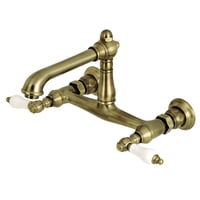 Grifo De Baño De Montaje En Pared Kingston Brass Ks7243Pl De Latón Envejecido
