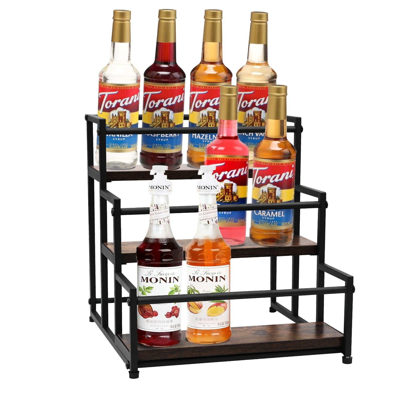 Estante Para Sirope De Café Staever, 3 Niveles, 12 Botellas, Madera