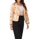 thumbnail image 4 of INSPIRE CHIC Blazer de regreso a clases para mujer, chaqueta de traje corta de verano, abierta al frente, beige con estampado floral naranja, talla XS, 4 of 6