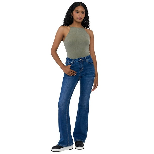 Jeans Mujer Flare Fit Azul Oscuro Corona