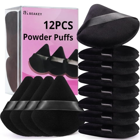 Powder Puffs Beakey, 12 Unidades, Para Talco Facial Triangle Puff