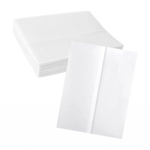 Magideal - 50 Piezas Chaquetas De Invitaciones, Papel De Invitaciones, Forros De Sobres De Papel Multiusos Doblados Imprimibles, Envoltura De Invitaciones De Bod