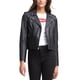 thumbnail image 1 of Chaqueta Levi's de cuero sintético estilo moto para mujer, negra clásica, talla S, 1 of 6