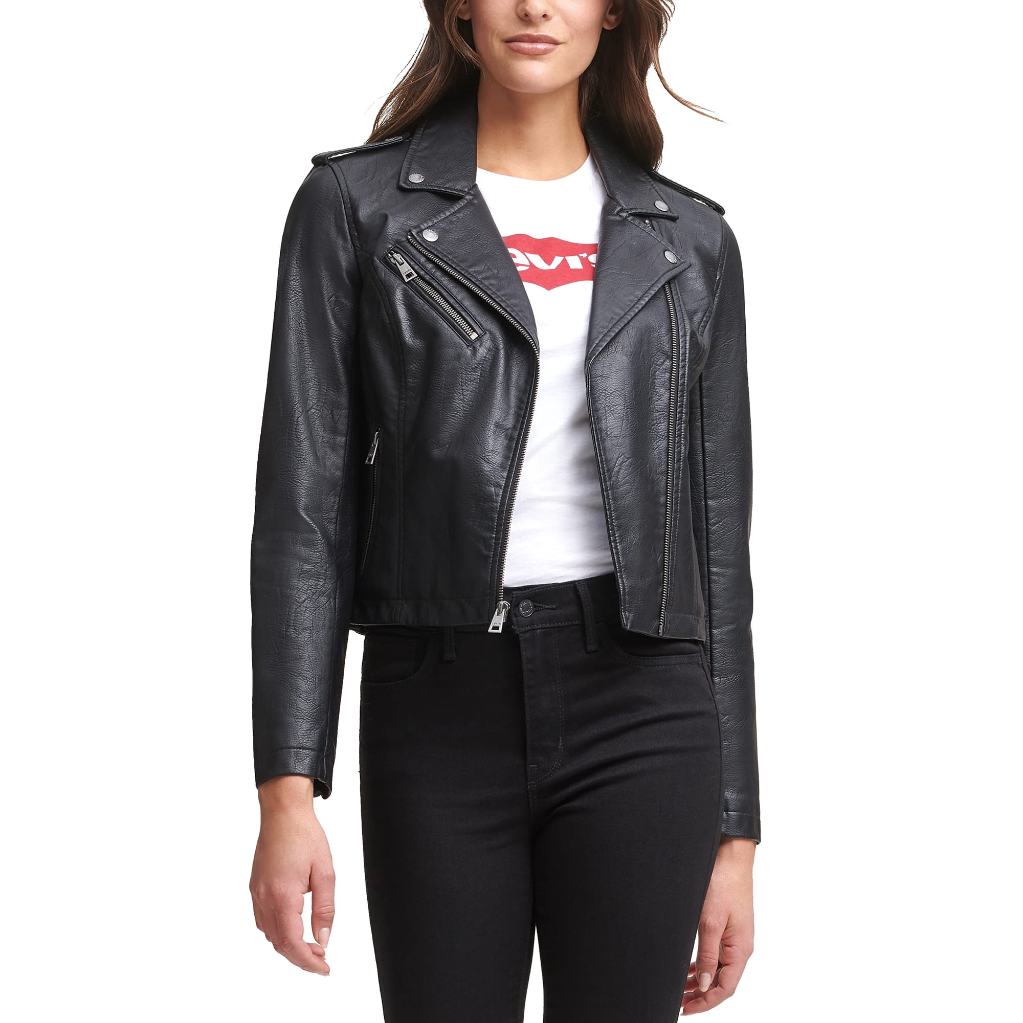 Chaqueta Levi's De Piel Sintética Moto Para Mujer Clásica Negra
