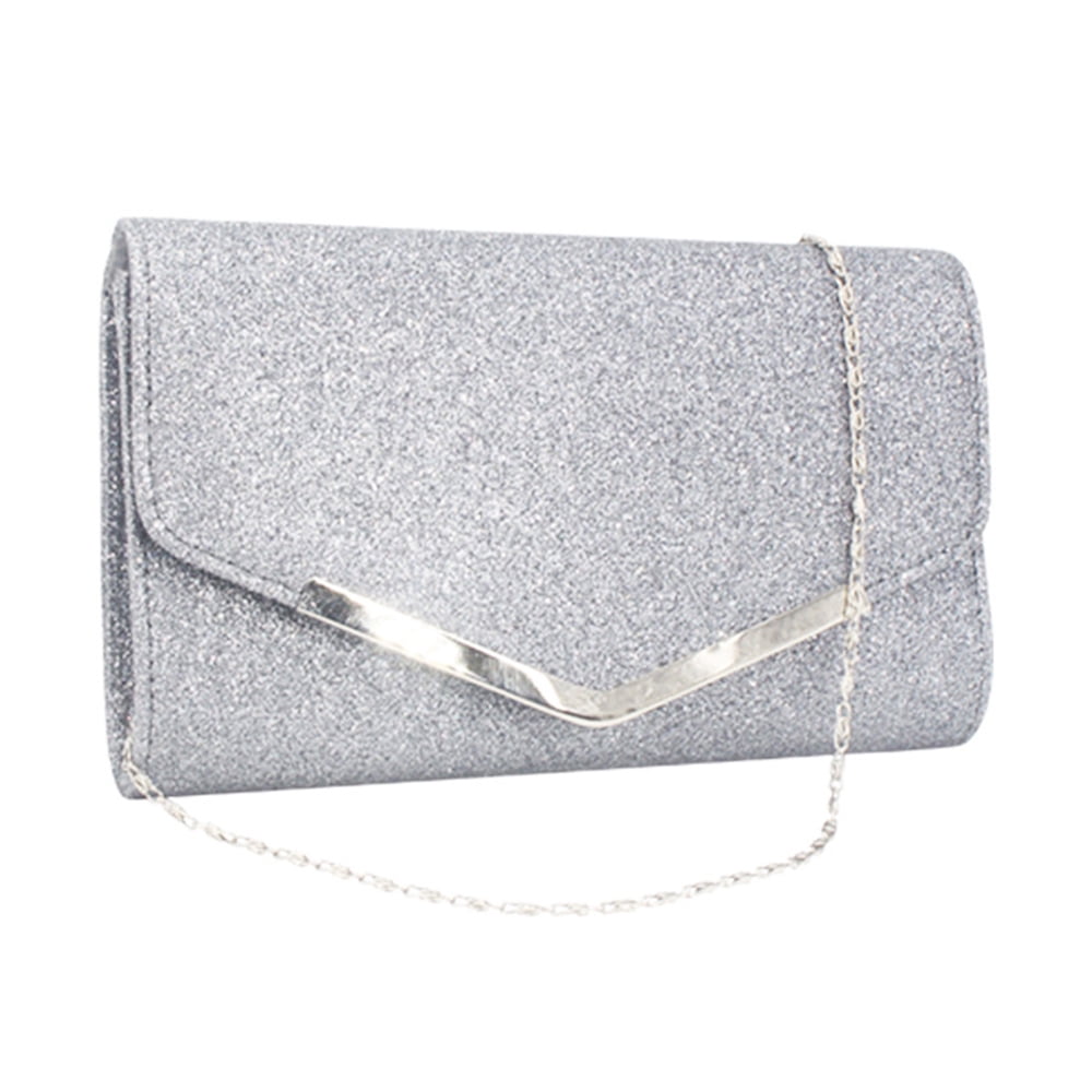 Bolsos Online Plateados De Fiesta Originales Con Diseño Octogonal Que