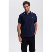 Fashionspark - Polera Hombre Piqué Básica Lisa Azul Marino - Lv